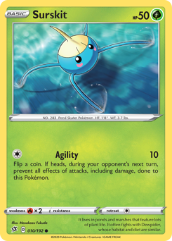 Surskit, Rebel Clash #10, Pokémon TCG card