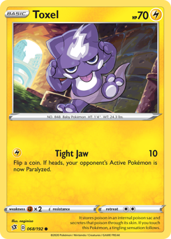Toxel, Rebel Clash #68, Pokémon TCG card