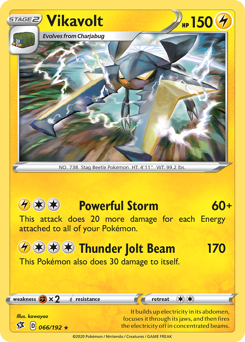 Vikavolt, Rebel Clash #66, Pokémon TCG card