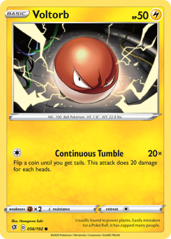 Voltorb, Rebel Clash #56, Pokémon TCG card