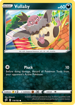 Vullaby, Rebel Clash #119, Pokémon TCG card