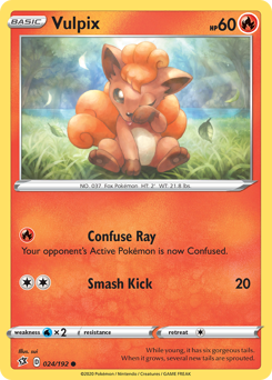 Vulpix, Rebel Clash #24, Pokémon TCG card