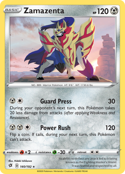 Zamazenta, Rebel Clash #140, Pokémon TCG card