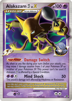 Alakazam E4 LV.X, Rising Rivals #103, Pokémon TCG card
