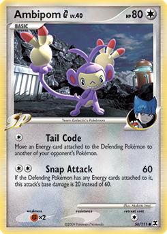 Ambipom G, Rising Rivals #56, Pokémon TCG card