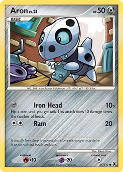 Aron, Rising Rivals #57, Pokémon TCG card