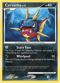 Carvanha, Rising Rivals #58, Pokémon TCG card