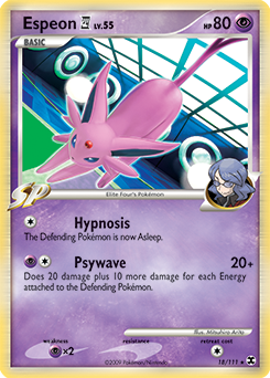 Espeon E4, Rising Rivals #18, Pokémon TCG card