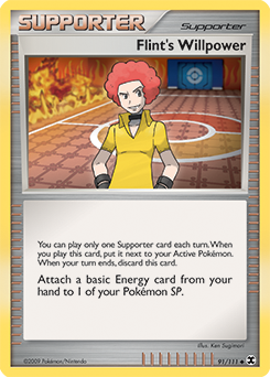 Flint's Willpower, Rising Rivals #91, Pokémon TCG card