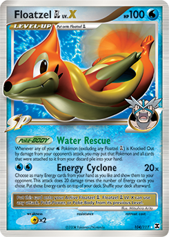 Floatzel GL LV.X, Rising Rivals #104, Pokémon TCG card