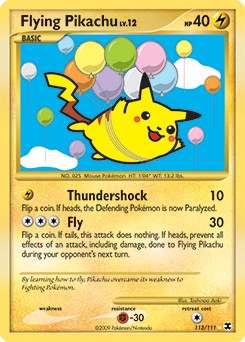 Flying Pikachu, Rising Rivals #113, Pokémon TCG card