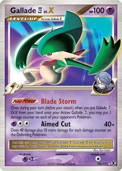 Gallade E4 LV.X, Rising Rivals #106, Pokémon TCG card