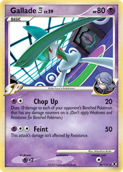 Gallade E4, Rising Rivals #20, Pokémon TCG card