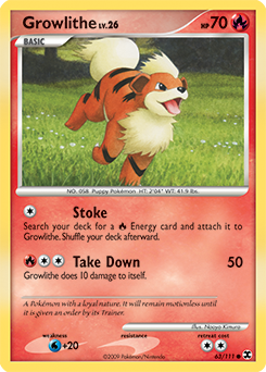 Growlithe, Rising Rivals #63, Pokémon TCG card