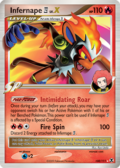 Infernape E4 LV.X, Rising Rivals #108, Pokémon TCG card