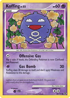 Koffing, Rising Rivals #68, Pokémon TCG card