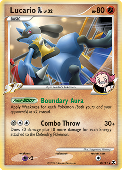 Lucario GL, Rising Rivals #8, Pokémon TCG card
