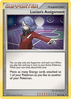 Lucian's Assignment, Rising Rivals #92, Pokémon TCG card