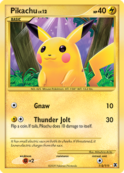 Pikachu, Rising Rivals #112, Pokémon TCG card