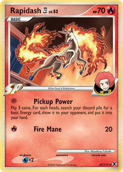 Rapidash E4, Rising Rivals #47, Pokémon TCG card