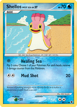 Shellos West Sea, Rising Rivals #80, Pokémon TCG card