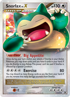 Snorlax LV.X, Rising Rivals #111, Pokémon TCG card