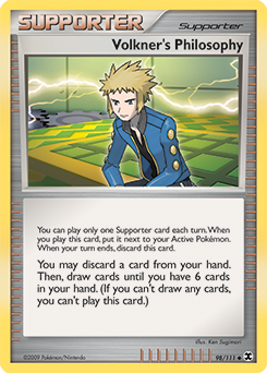 Volkner's Philosophy, Rising Rivals #98, Pokémon TCG card