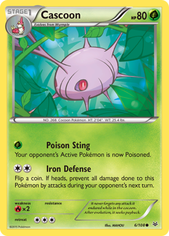 Cascoon, Roaring Skies #6, Pokémon TCG card