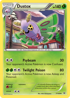 Dustox, Roaring Skies #7, Pokémon TCG card
