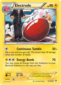 Electrode, Roaring Skies #22, Pokémon TCG card