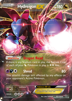 Hydreigon-EX, Roaring Skies #62, Pokémon TCG card