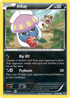 Inkay, Roaring Skies #41, Pokémon TCG card