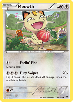 Meowth, Roaring Skies #67, Pokémon TCG card
