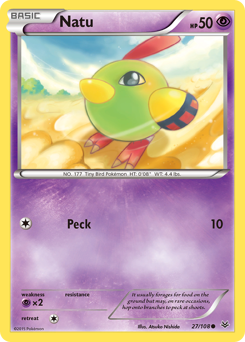 Natu, Roaring Skies #27, Pokémon TCG card