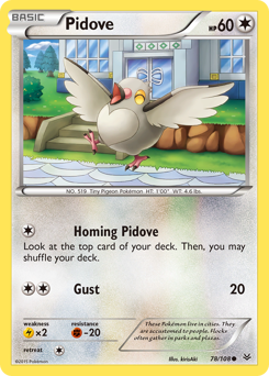Pidove, Roaring Skies #78, Pokémon TCG card