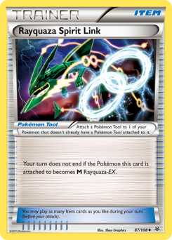 Rayquaza Spirit Link, Roaring Skies #87, Pokémon TCG card