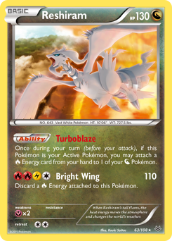 Reshiram, Roaring Skies #63, Pokémon TCG card