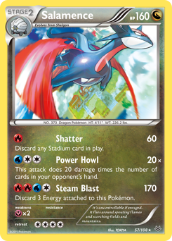Salamence, Roaring Skies #57, Pokémon TCG card
