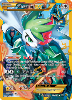 Shaymin-EX, Roaring Skies #77a, Pokémon TCG card