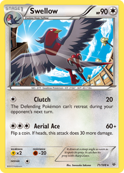 Swellow, Roaring Skies #71, Pokémon TCG card