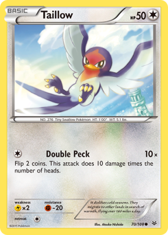 Taillow, Roaring Skies #70, Pokémon TCG card
