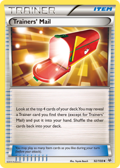 Trainers' Mail, Roaring Skies #92, Pokémon TCG card