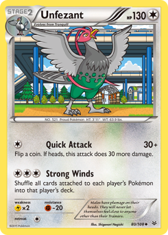 Unfezant, Roaring Skies #80, Pokémon TCG card