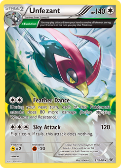 Unfezant, Roaring Skies #81, Pokémon TCG card