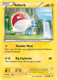 Voltorb, Roaring Skies #21, Pokémon TCG card