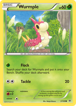 Wurmple, Roaring Skies #3, Pokémon TCG card