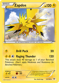 Zapdos, Roaring Skies #23, Pokémon TCG card