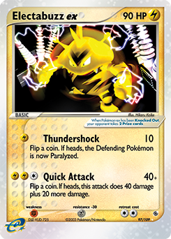 Electabuzz ex, Ruby & Sapphire #97, Pokémon TCG card