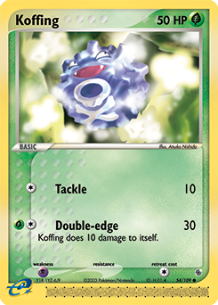 Koffing, Ruby & Sapphire #54, Pokémon TCG card