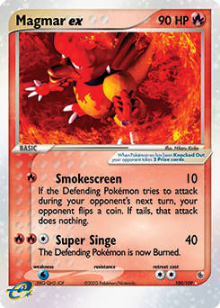 Magmar ex, Ruby & Sapphire #100, Pokémon TCG card